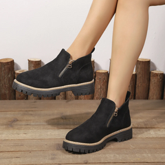 Happy™ ZipBoots: Vrouwen Comfortabel Ronde Neus Enkell Ritslaarzen