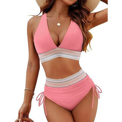 Icone™ DrawstringBikini: Elegante Hoge Taille Twee-Delige Trekkoord Bikini