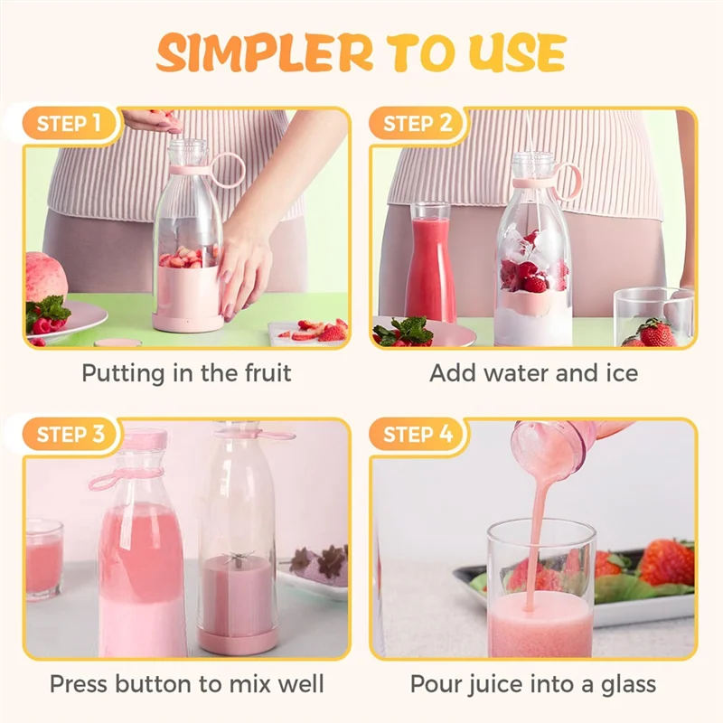 Globetrek° PortableBlender: Oplaadbaar Mini Elektrisch Smoothie En Sap Maker Draagbare Blender