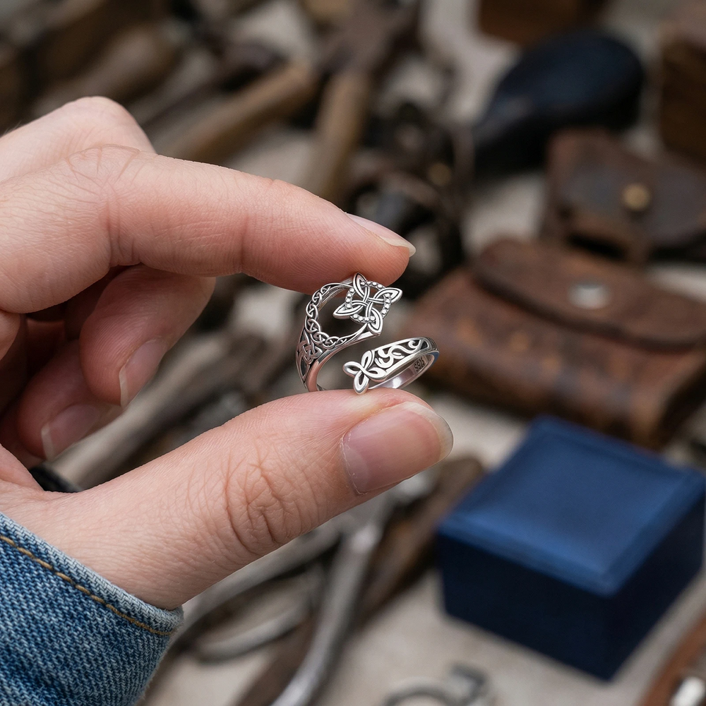Jewelance™ KnotRing 1+1 GRATIS: Vintage-geïnspireerde Verstelbare Minimalistische Keltische Knoopring