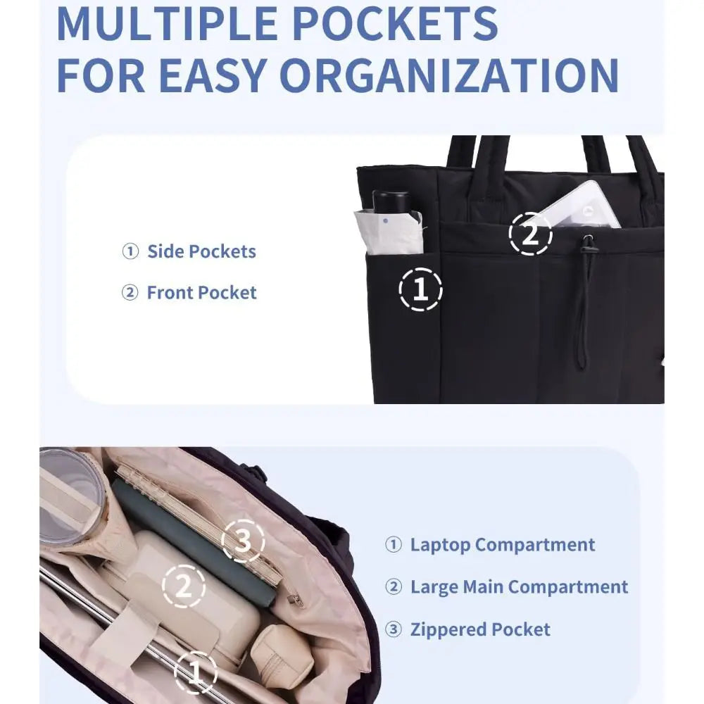 Icone™ ToteBag: Lichtgewicht Multi Compartiment Dames Tote Tas