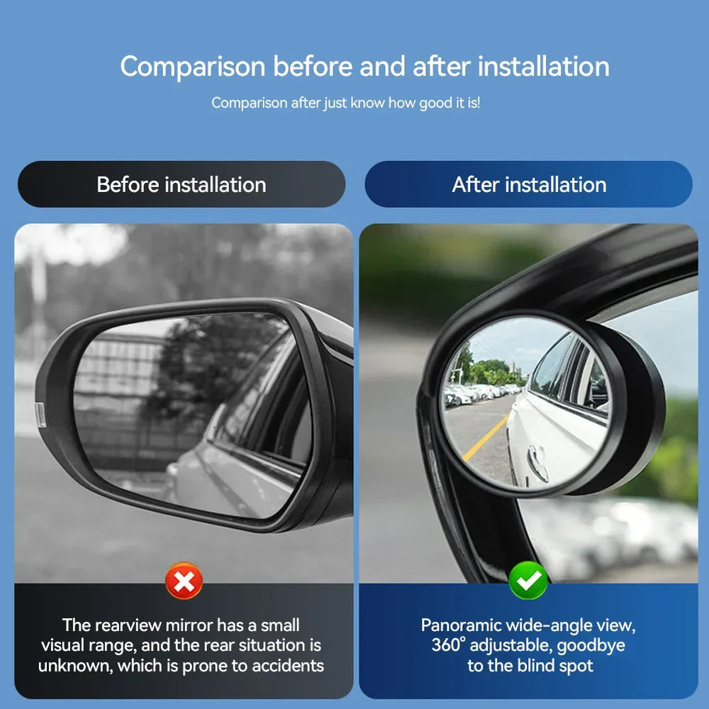 MirrorVisors 1+1 GRATIS: Auto Zijspiegel Regen Wenkbrauw Blinde Hoek Spiegel Visors