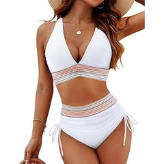 Icone™ DrawstringBikini: Elegante Hoge Taille Twee-Delige Trekkoord Bikini
