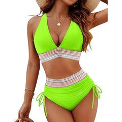 Icone™ DrawstringBikini: Elegante Hoge Taille Twee-Delige Trekkoord Bikini