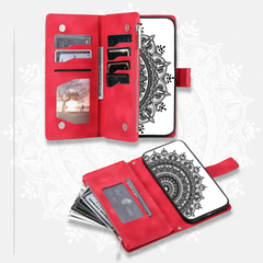 Icone™ WalletCase: Premium Reliëf Flip Cover Slanke Telefoon Portemonnee Hoes