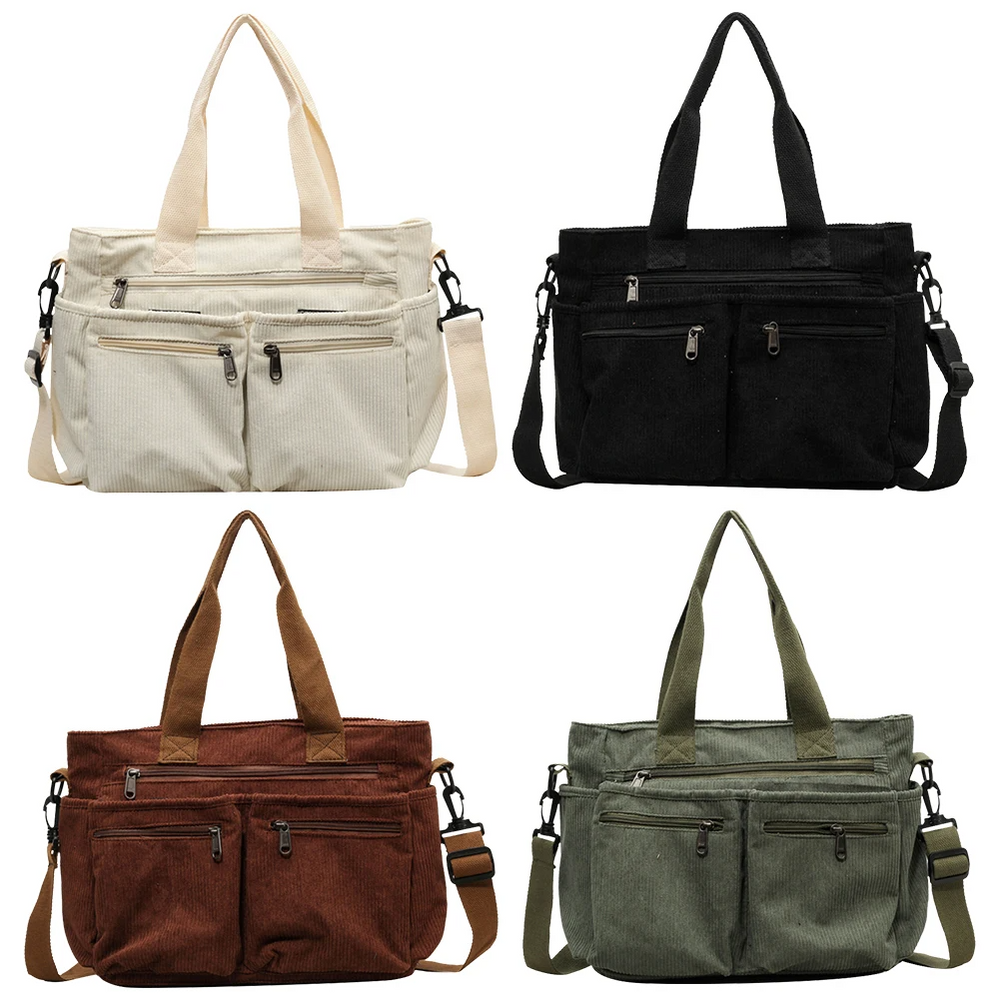 Icone™ CorduroyBag: Grote Capaciteit Unisex Vintage Stijl Corduroy Tas