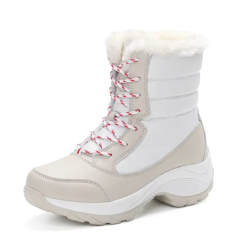 Happy™ ComfyBoots: Dames Chunky Platform Veterschoenen Hoge-Snee Comfy Laarzen