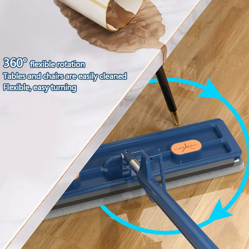 Cleaner Pro° RotatingMop: Sterk  Handvat  Eenvoudig Reinigen 360° Draaibare Vlakke Dweil