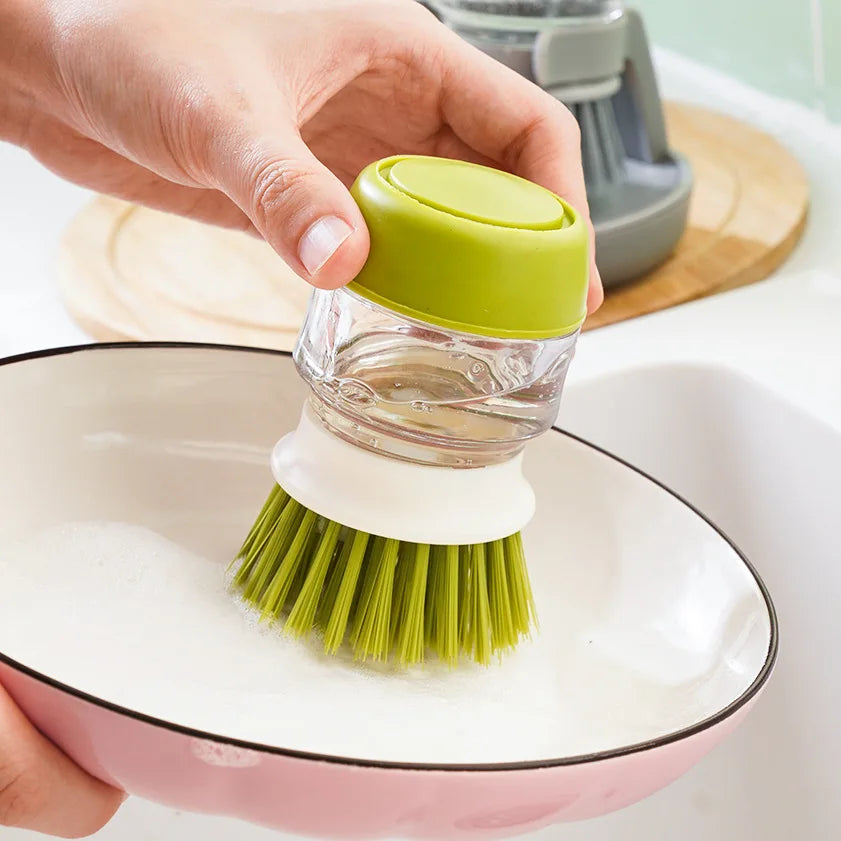 Globetrek° DishwashingBrush 1+1 GRATIS: Gebruiksvriendelijke Zeepdispenser Keuken Schrobben Afwassen Borstel