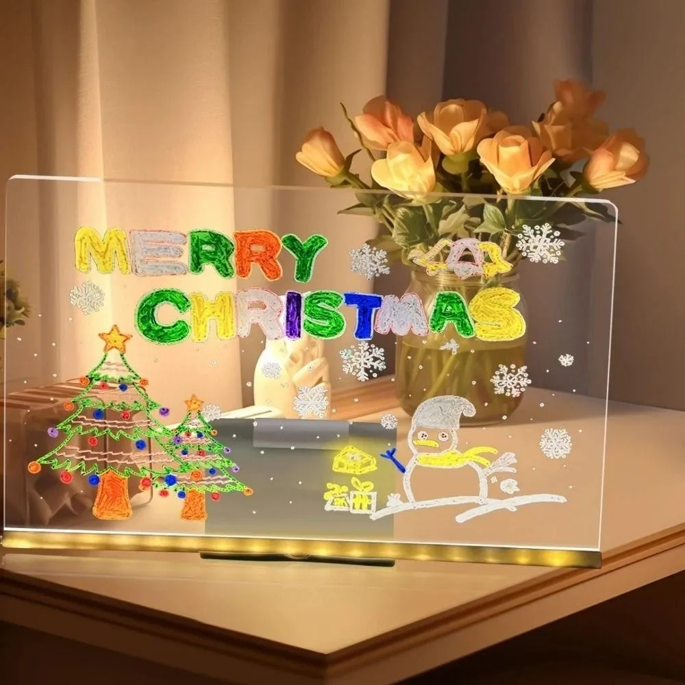 Kletshuts™ NoteBoard: LED-Lamp Acryl Notitie- En Tekenbord