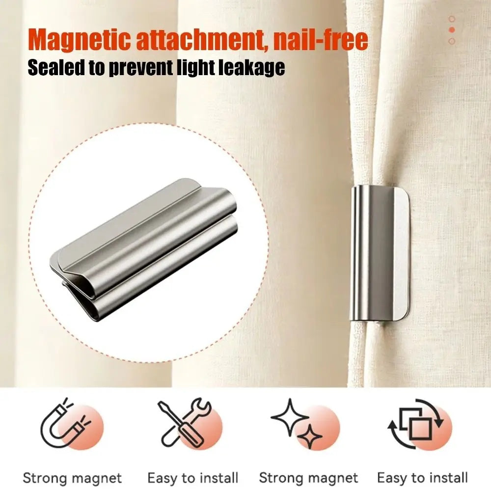 GlideHold® CurtainHolders 2+2 GRATIS: Elegante Minimalistische Magnetische Gordijnhouders
