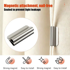 GlideHold® CurtainHolders 2+2 GRATIS: Elegante Minimalistische Magnetische Gordijnhouders