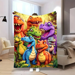 Kletshuts™ DinosaurBlanket: Zacht En Gezellig Kinderen Werpen Dinosaurus Deken