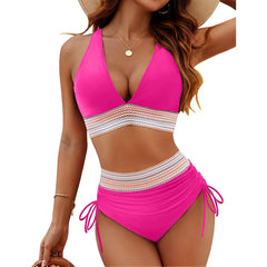 Icone™ DrawstringBikini: Elegante Hoge Taille Twee-Delige Trekkoord Bikini