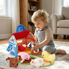 Kletshuts™ FarmPlayset: Interactief Dier Leer Speelgoed Met Draagbaar Speelhuisje