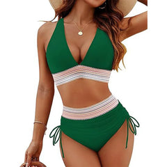 Icone™ DrawstringBikini: Elegante Hoge Taille Twee-Delige Trekkoord Bikini