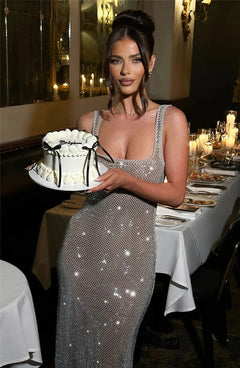 Icone™ SparklingDress: Sprankelend Glamoureus Elegant Lichaamsvormig Lang Jurk