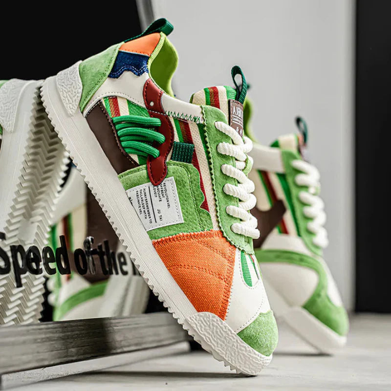 Happy™ PatchworkShoes: Mannen Stijlvolle Straatkleding Lapwerk Schoenen