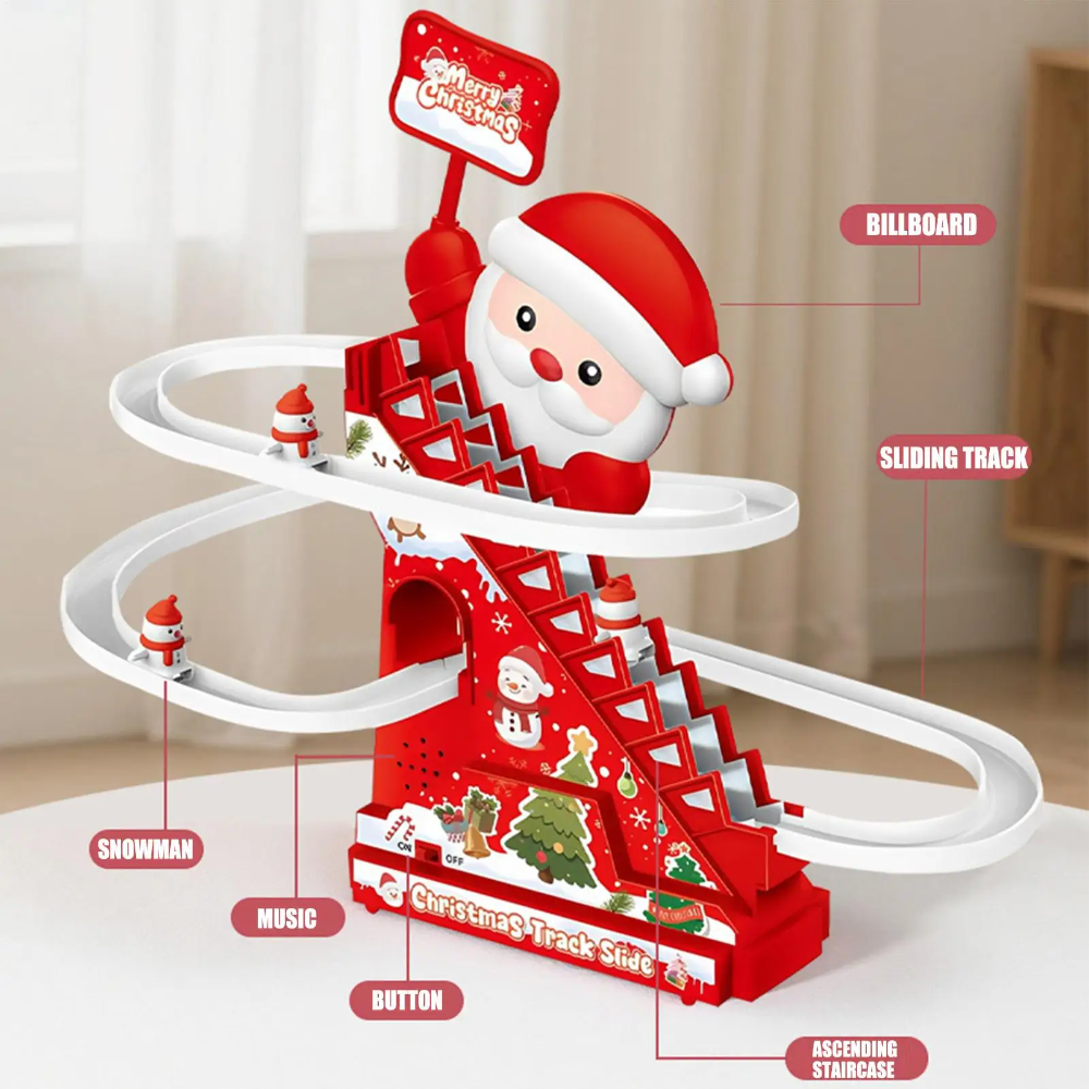 Kletshuts™ SantaSlide: Kerstmis Kerstman Klimmen En Racen Glijbaan Baan Speelgoed