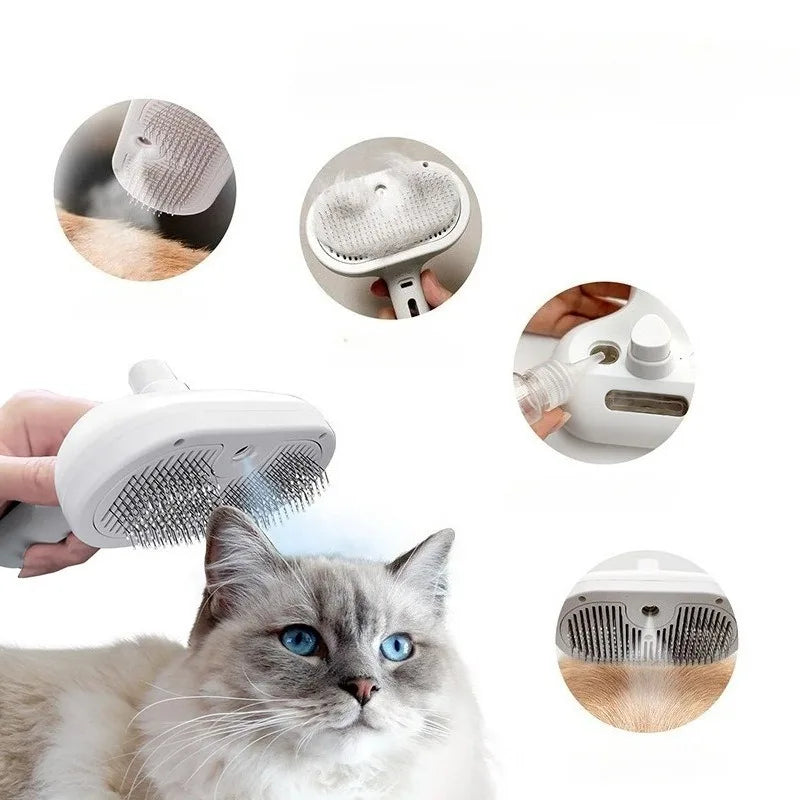 DogCatFri™ PetSteamer: 2-In-1 Spuit Verzorgingsborstel Stoomboot Huisdieren