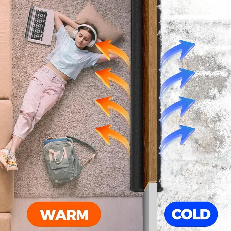 Globetrek° DoorSeal: Onderkant Verdikt Tocht Stopper Deur Afdichting