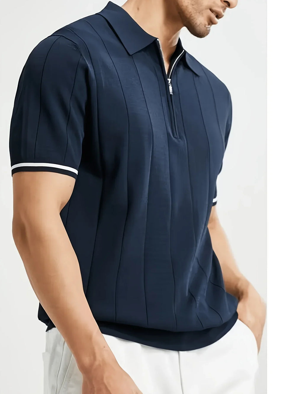 Icone™ CuffPolo - Stijlvol Heren Half-Zip Cuff Polo Shirt