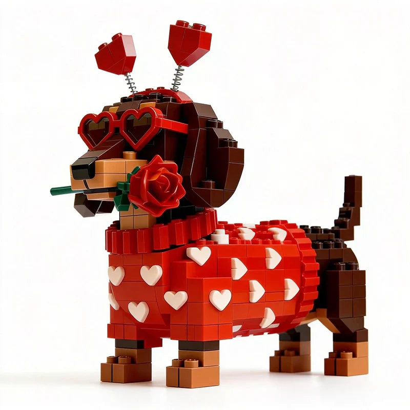 Kletshuts™ DachshundBlocks - Miniatuur DIY Teckel Blokken Gebouw Set