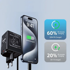 DualCharger: Snel Opladen Dubbel Intrekbare Kabel Reislader