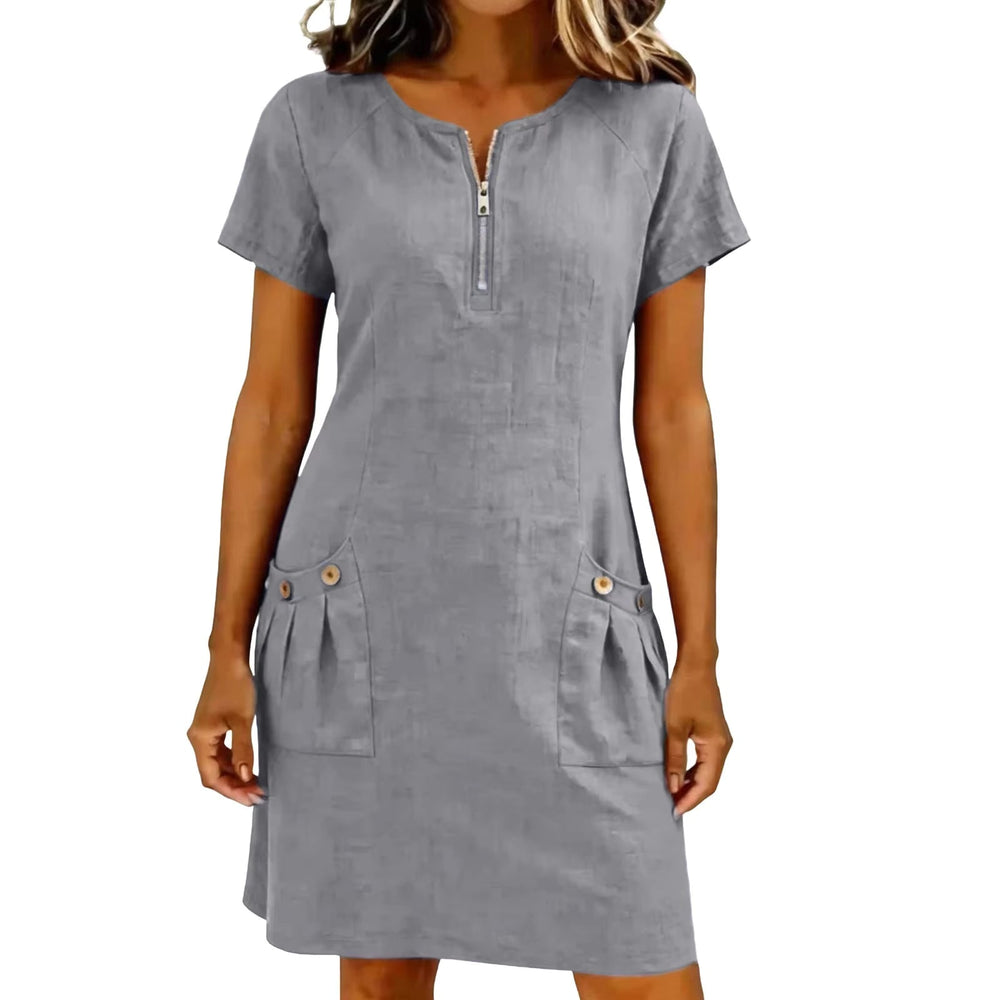 Icone™ BreezyDress: Zomer Breezy Casual Jurk Met Voorzakken