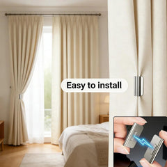GlideHold® CurtainHolders 2+2 GRATIS: Elegante Minimalistische Magnetische Gordijnhouders