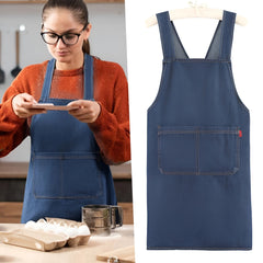 Icone™ DenimApron: Stijlvol Comfortabel Cross-Back Denim Schort