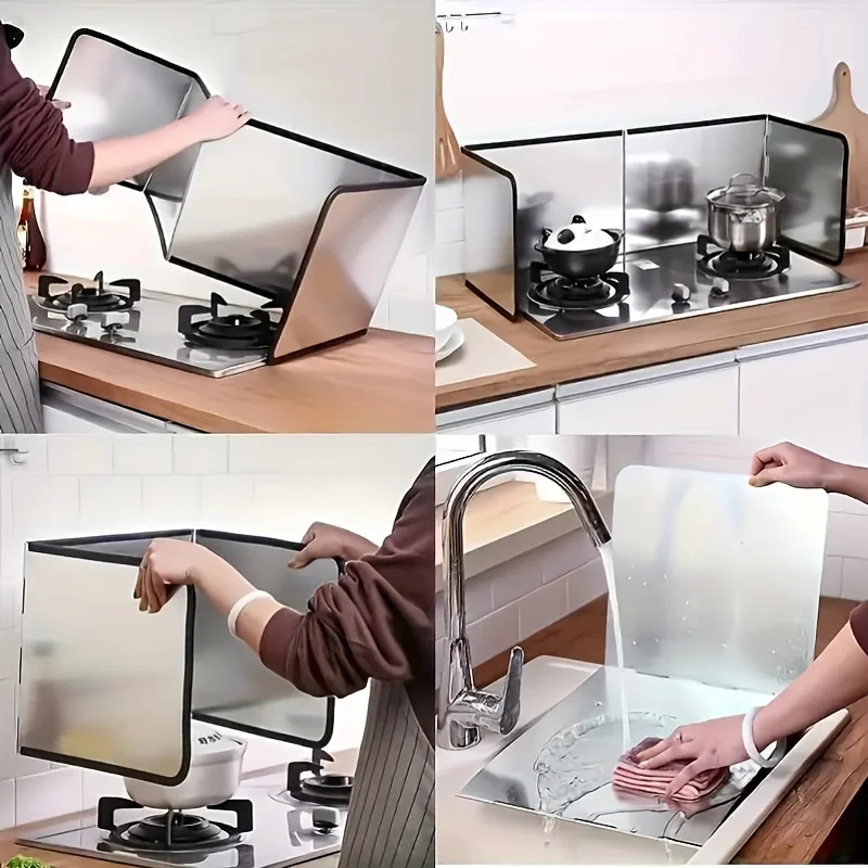 Globetrek° SplashShield: Gemakkelijk Schoon Te Maken Hittebestendig Opvouwbaar Keukenolie Spatbeschermingsscherm