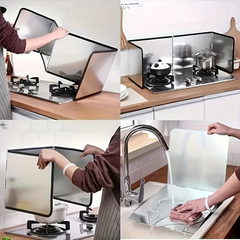 Globetrek° SplashShield: Gemakkelijk Schoon Te Maken Hittebestendig Opvouwbaar Keukenolie Spatbeschermingsscherm