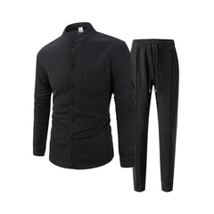 Icone™ WaffleSet: Heren Elegant Comfortabel Stijlvol Wafel Shirt En Broek Set