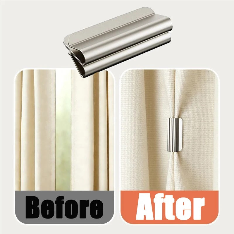 GlideHold® CurtainHolders 2+2 GRATIS: Elegante Minimalistische Magnetische Gordijnhouders