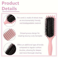 Rose® CurlBrush 1+1 GRATIS: Anti-Frizz Borstelharen Haarstyling Krulborstel