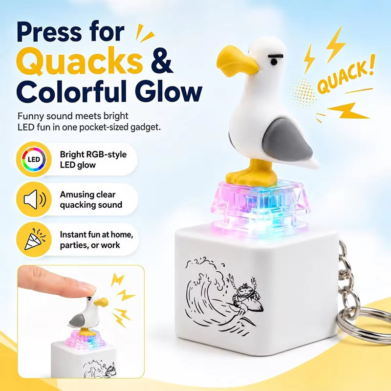 Kletshuts™ SeagullKeychain 1+1 GRATIS - Zeemeeuw Geluid Knop Speelgoed Sleutelhanger