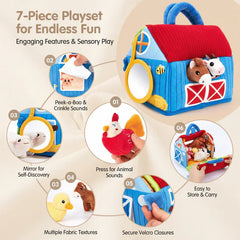 Kletshuts™ FarmPlayset: Interactief Dier Leer Speelgoed Met Draagbaar Speelhuisje