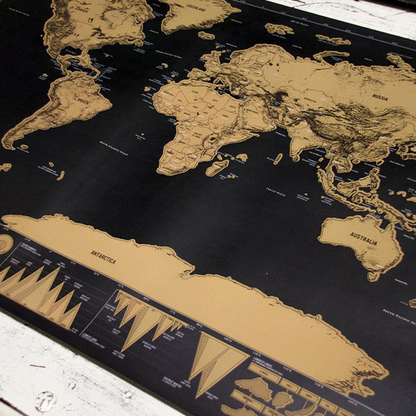 ExploreMap 1+1 GRATIS - Kraskaart Wereld Reis Tracker Display Kaart