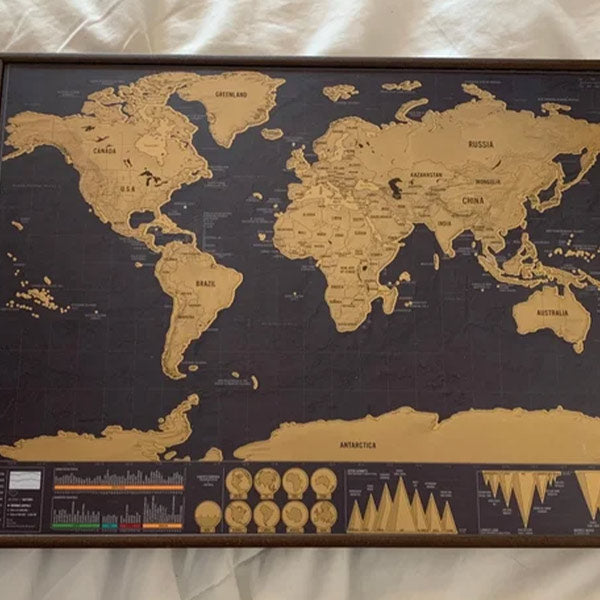 ExploreMap 1+1 GRATIS - Kraskaart Wereld Reis Tracker Display Kaart