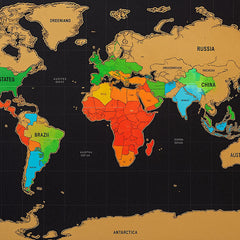 ExploreMap 1+1 GRATIS - Kraskaart Wereld Reis Tracker Display Kaart
