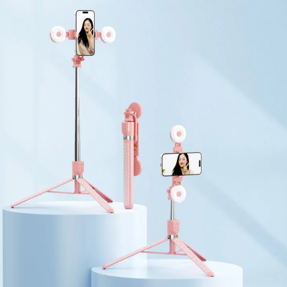 SelfieStick - Duo-Licht Selfie Stok