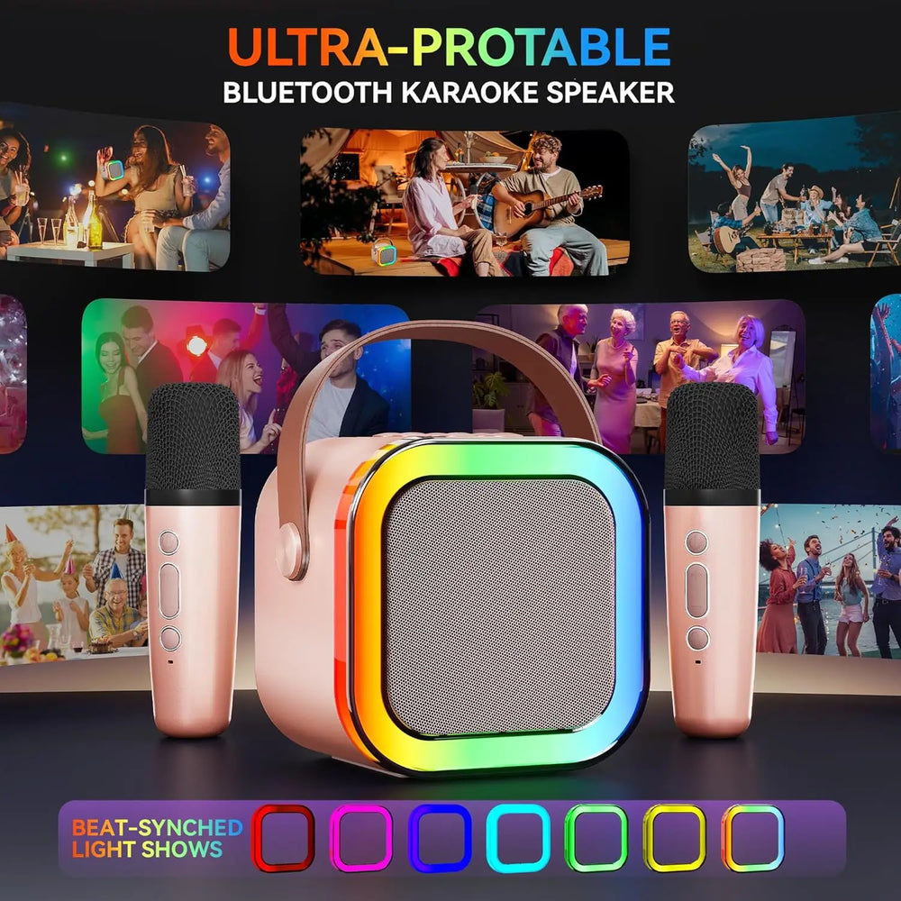 KaraokePro – Mini Karaokeapparaat Met Draadloze Microfoons