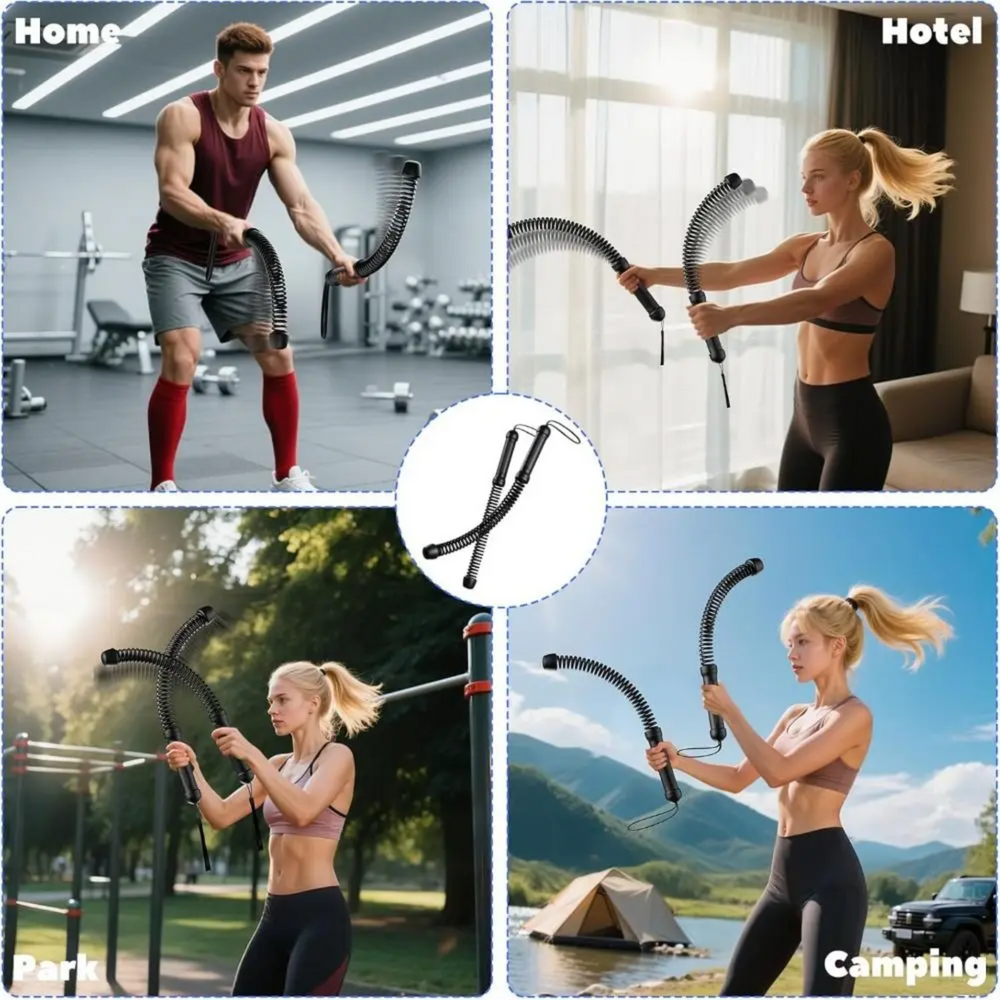 FitnessBar 1+1 GRATIS: Verstelbare Veer Lichaam Training Fitness Staaf Trainer