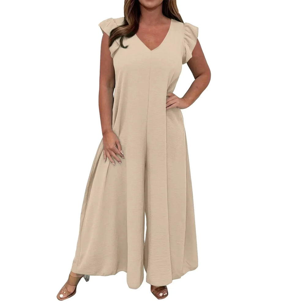 Icone™ CasualJumpsuit: Geruffeld Breed Been Casual Jumpsuit