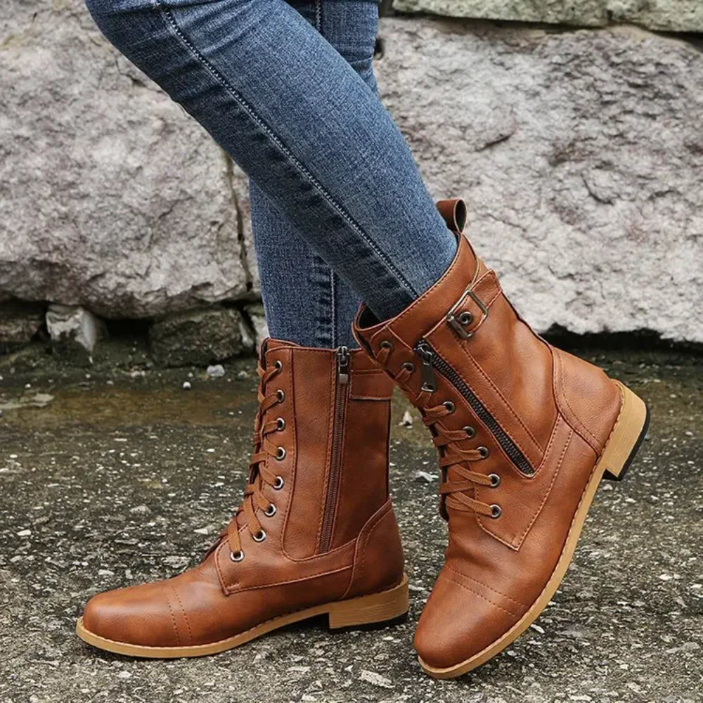 Happy™ ClassicBoots: Vintage Ronde Neus Zijrits Enkel Klassiek Laarzen
