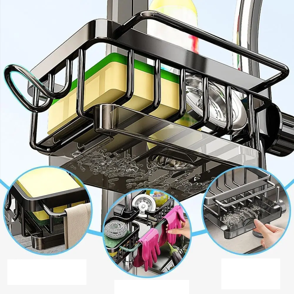 Globetrek° DrainShelf: Ruimtebesparende Kraanafvoer Rek Keuken Gootsteen Organizer Plank