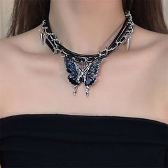 Jewelance™ ButterflyChoker 1+1 GRATIS: Modieus Verbluffende Glanzende Spiked Vlinder Choker