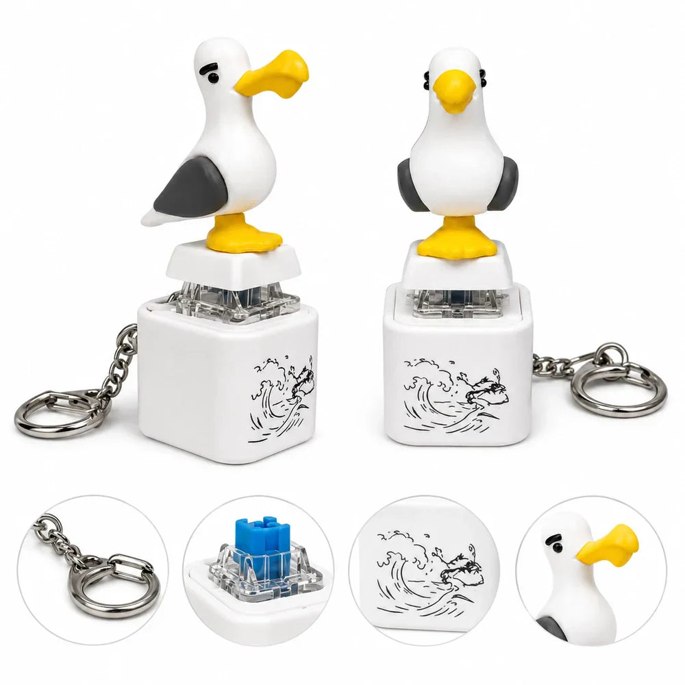 Kletshuts™ SeagullKeychain 1+1 GRATIS - Zeemeeuw Geluid Knop Speelgoed Sleutelhanger