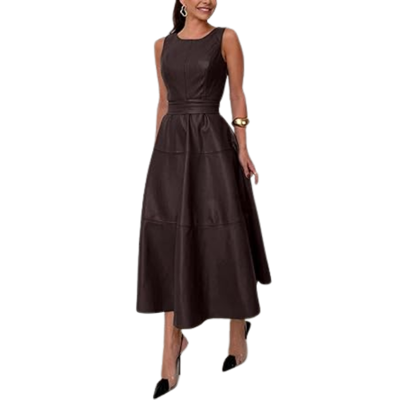 Icone™ LuxeDress: Elegante Luxe Dames Mouwloze Middellange Jurk